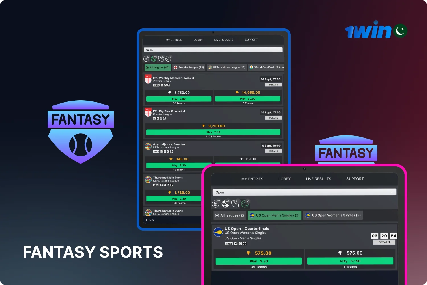 1win Pakistan provides the opportunity to participate in a variety of fantasy sports