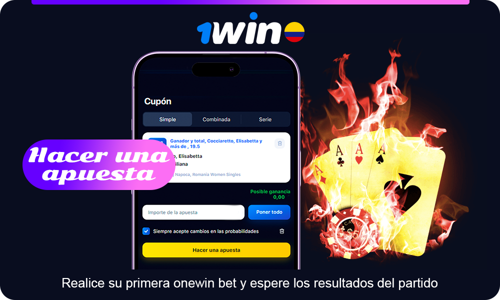 Realice su primera onewin bet y espere los resultados del partido