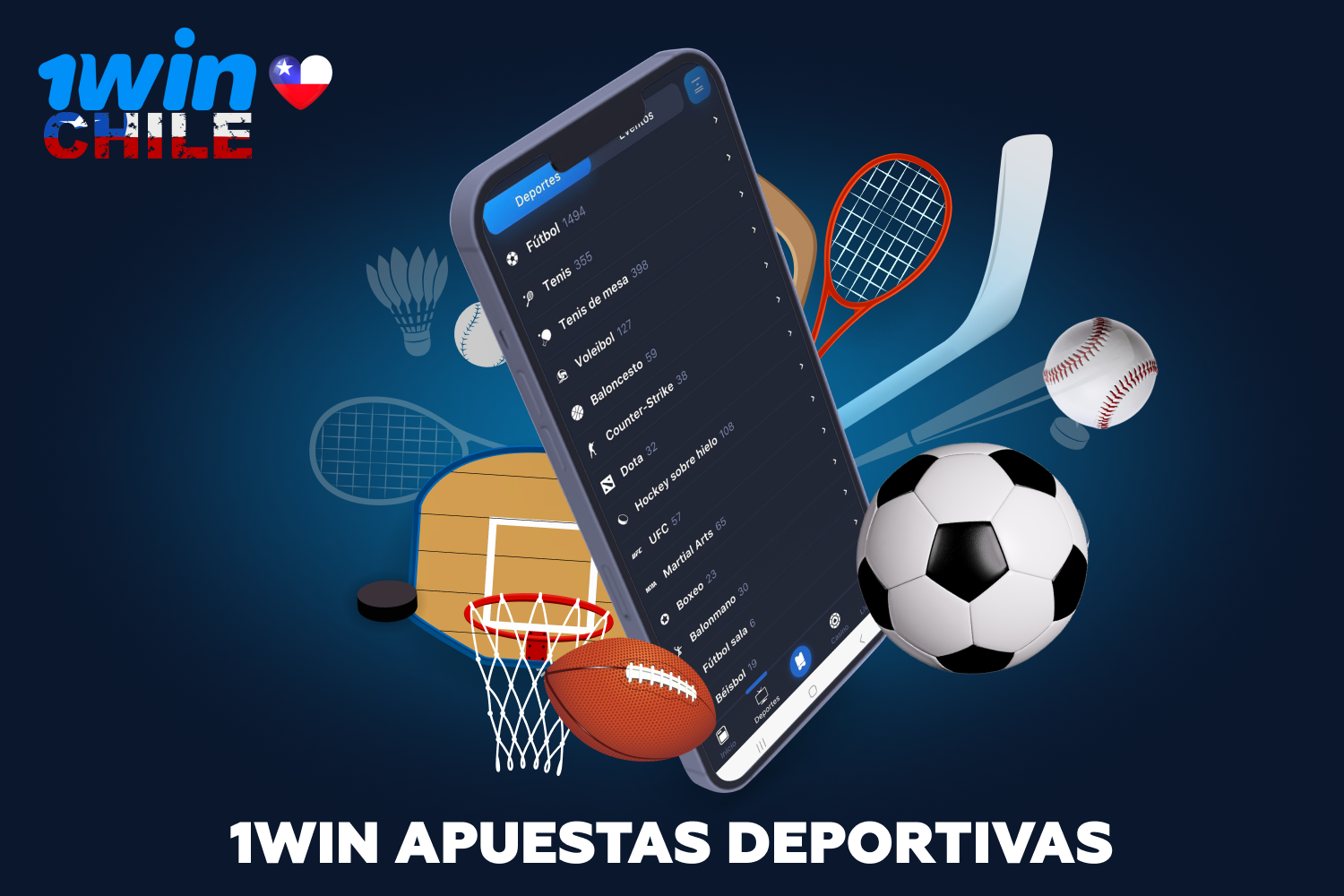 Absolutamente todos los apostadores de Chile pueden apostar en cualquiera de la amplia selección de eventos deportivos en 1win bookmakers