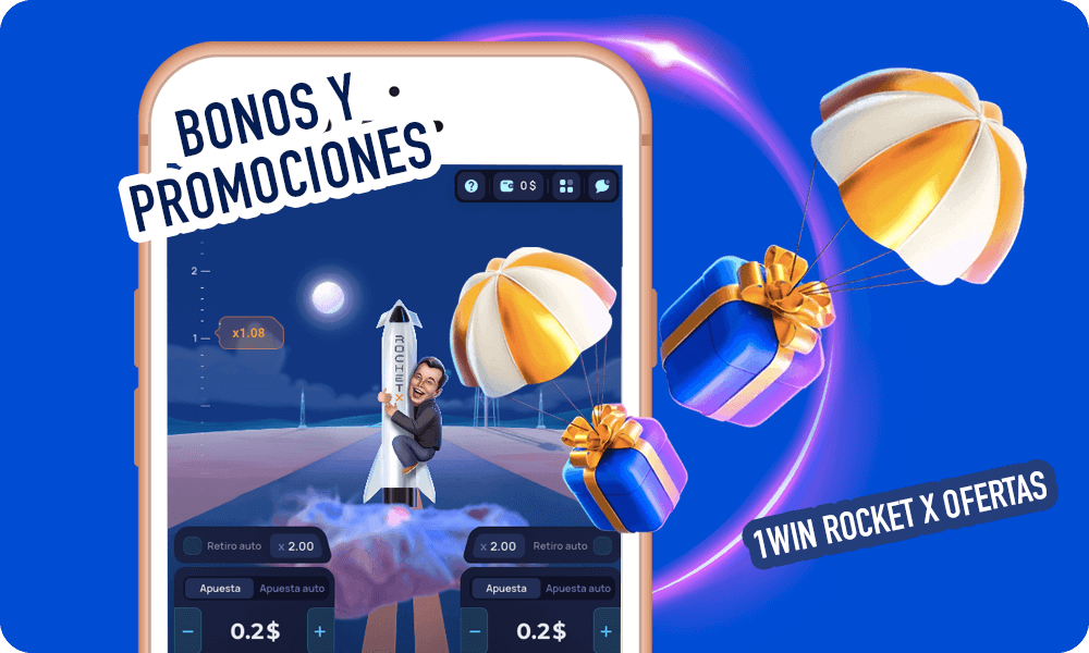 Mesa con 1win Rocket X Ofertas de bonos y promociones