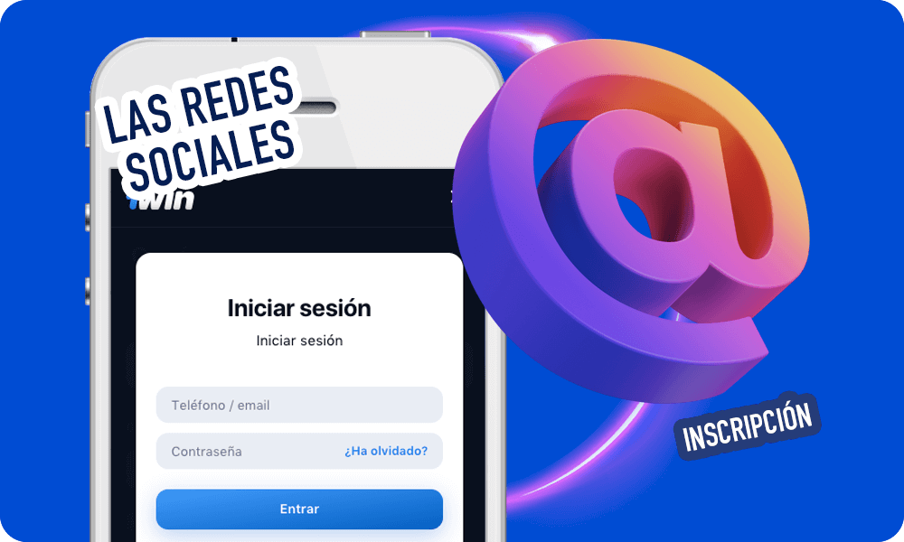 Inscripción a través de las redes sociales en 1win