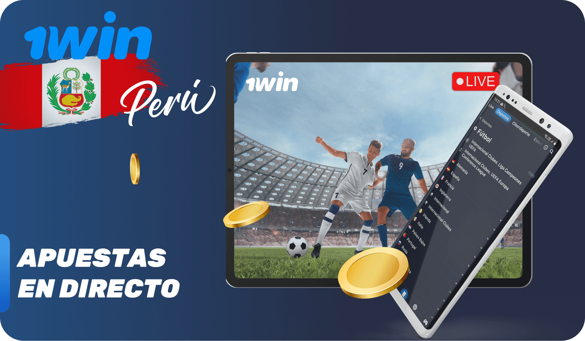 Apuestas a 1win Perú durante el partido