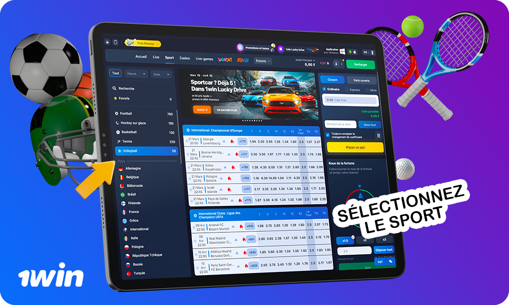 Familiarisez-vous avec le large éventail de sports proposés par 1win