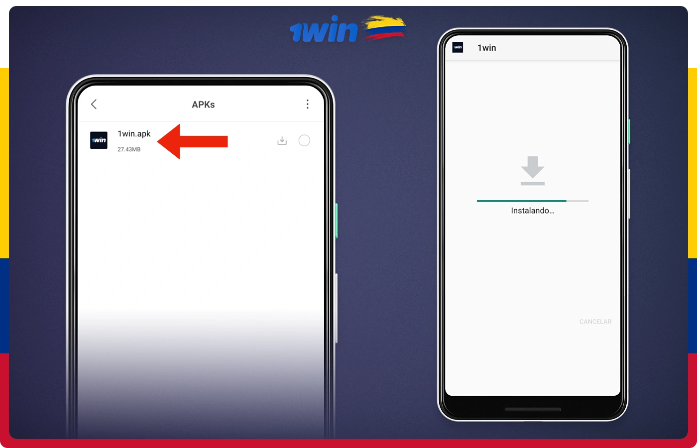 Para instalar 1win en Android, debes seguir unos sencillos pasos