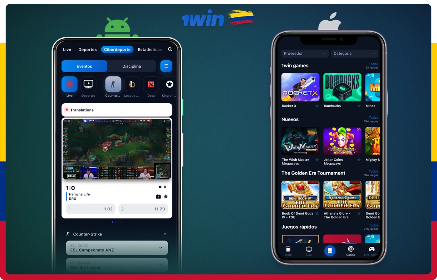 La aplicación móvil 1win está disponible tanto para usuarios de Android como de iOS