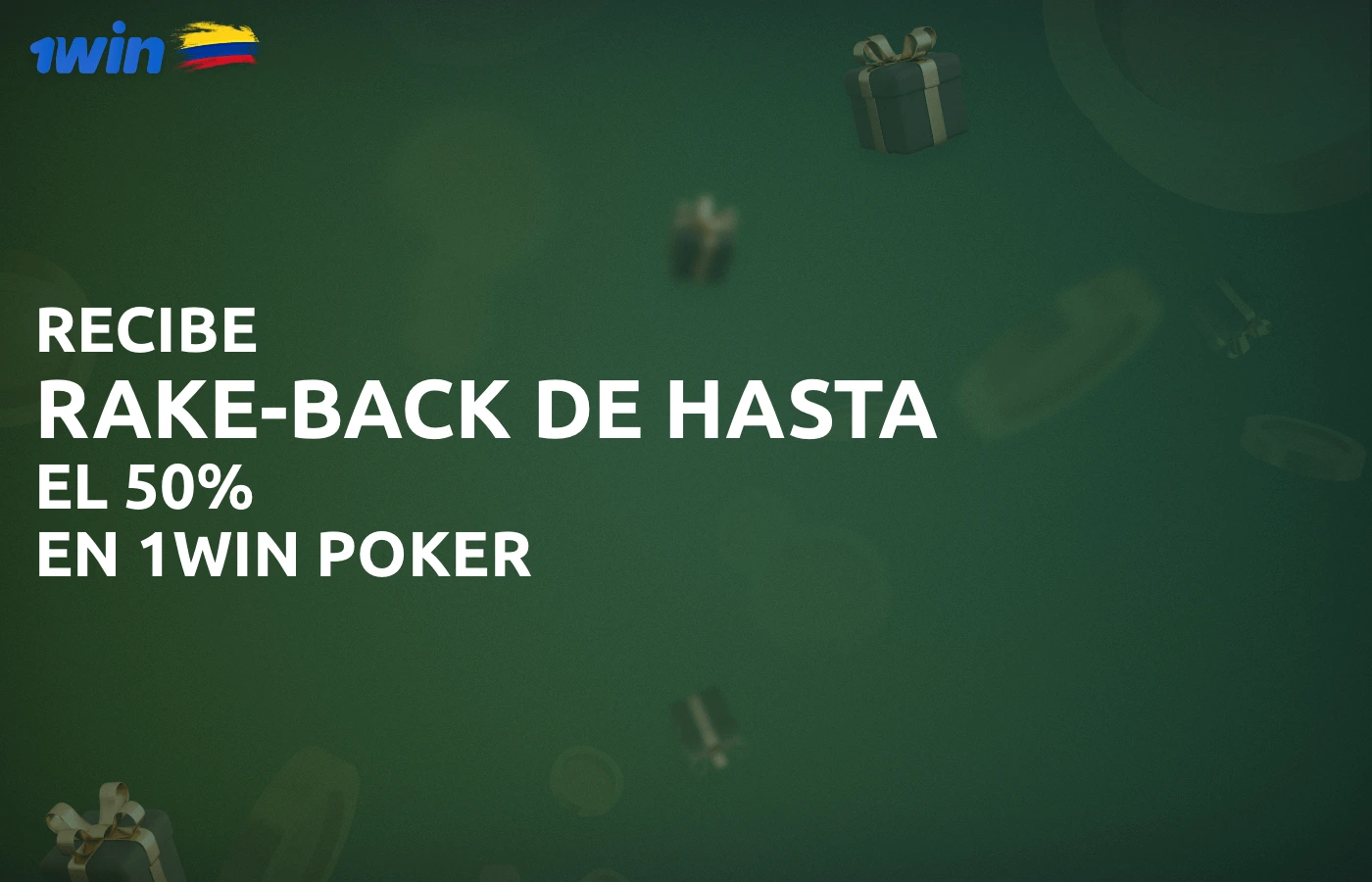 Consigue hasta un 50% de rakeback en 1win poker