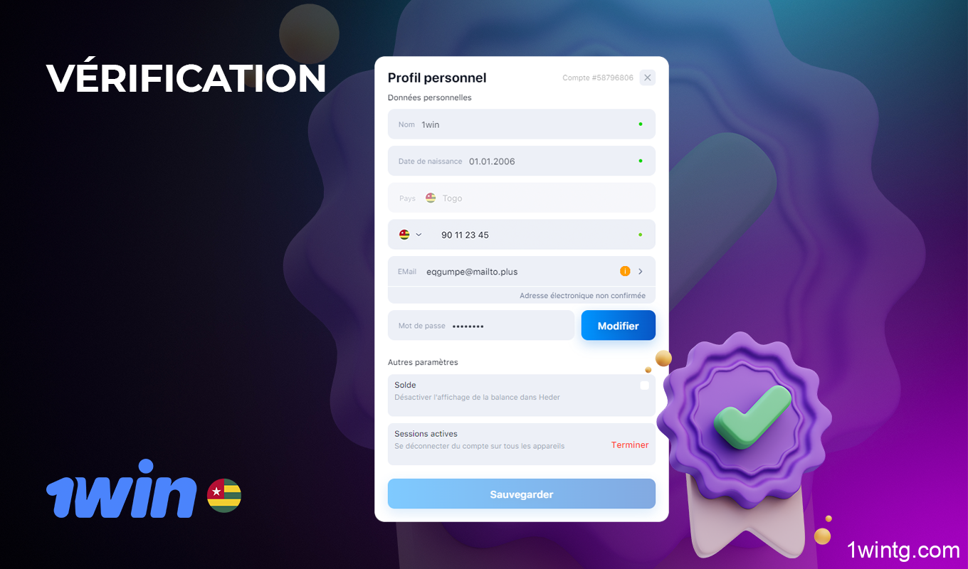 L'enregistrement et la vérification d'un compte 1win Togo vous permettent d'accéder à toutes les fonctionnalités de la plateforme