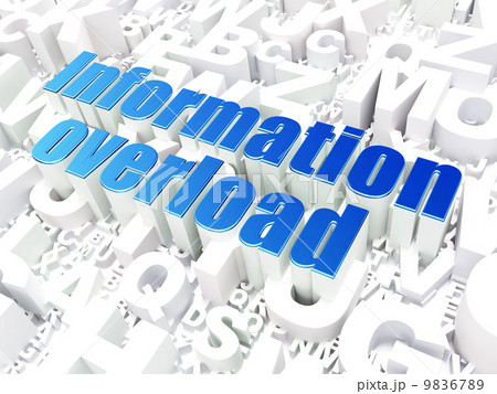 Information concept: Information Overload on alphabet background 9836789