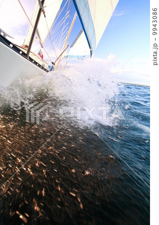 Sailboat yacht sailing in blue sea. Tourism 9943086