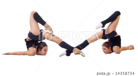 Two girls engaged art gymnastic 14358734