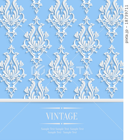 Vector Blue  Vintage Invitation Card 18739711