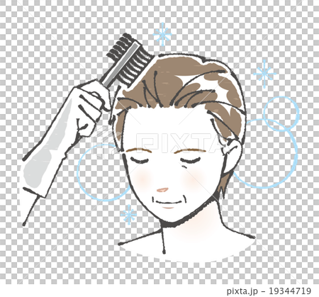 Middle-aged male illustration coloring hair 19344719