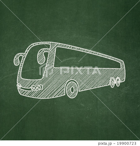 Vacation concept: Bus on chalkboard background 19900723