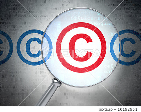 Law concept: Copyright with optical glass on digital background 10192951