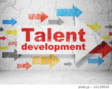 Education concept: arrow with Talent Development on grunge wall background 10126630