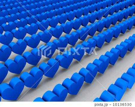 Blue hearts. Concept 3D illustration. 10136530