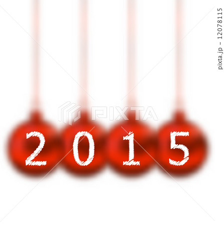 Happy new year in hanging glass ball on white background 12078115