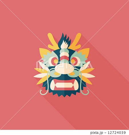 Chinese New Year flat icon with long shadow,eps10,The dragon and 12724039