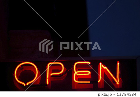 Neon open sign at night 13784534