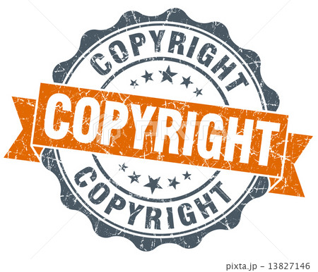 copyright orange vintage seal isolated on white 13827146