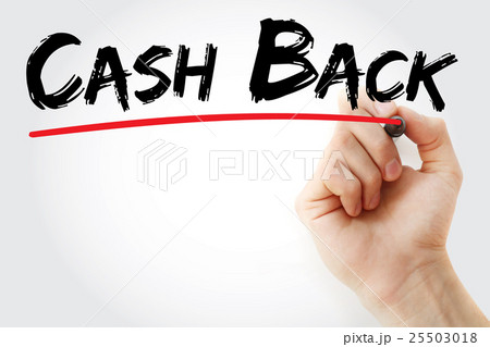 Hand writing Cash Back with marker 25503018