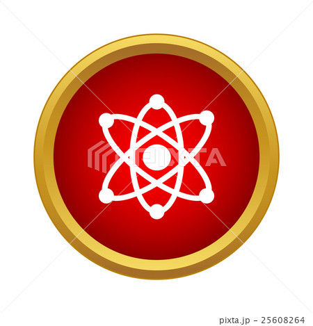 Atom with electrons icon, simple style 25608264