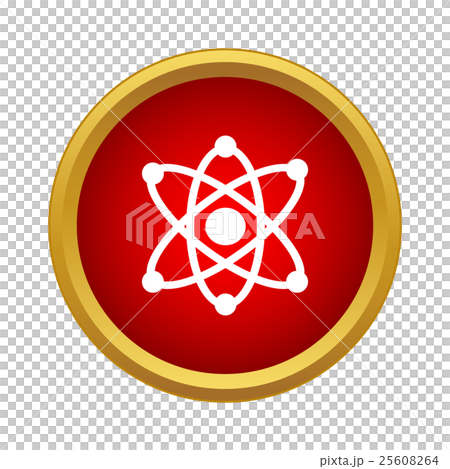 Atom with electrons icon, simple style 25608264