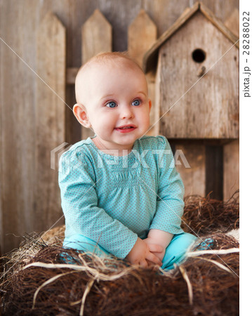 Cute smiling ten month old baby 28288022