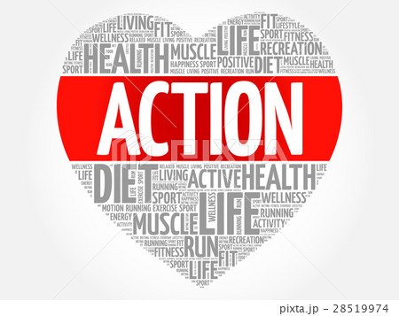 ACTION heart word cloud 28519974