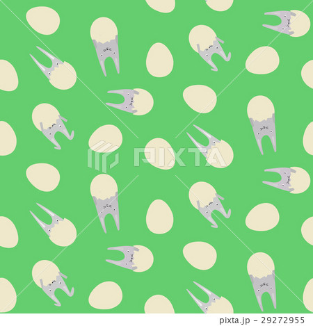 Seamless Pattern with Eggs and Rabbits in the Eggs 29272955