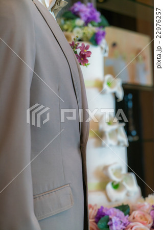 Closeup of groom's boutonniere . 22976257