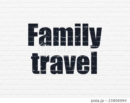 Tourism concept: Family Travel on wall background 23806994