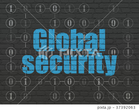 Privacy concept: Global Security on wall 37392063