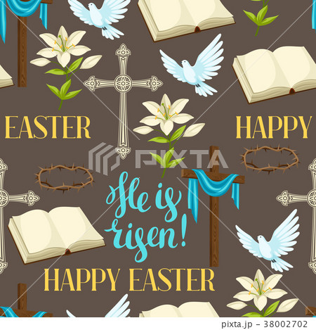 Happy Easter seamless pattern of decorative 38002702