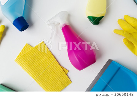 cleaning stuff on white background 30660148