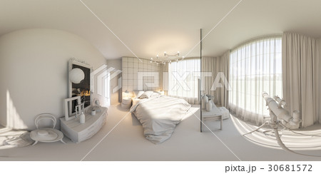 3d render 360 seamless panorama of bedroom  30681572