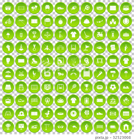 100 playground icons set green circle 32523008