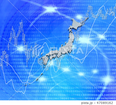 日本列島の白地図と株式投資 47089162