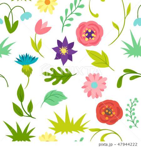 Seamless pattern with spring flowers. 47944222