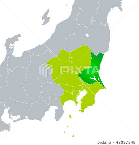 茨城県地図と関東地方 48097549