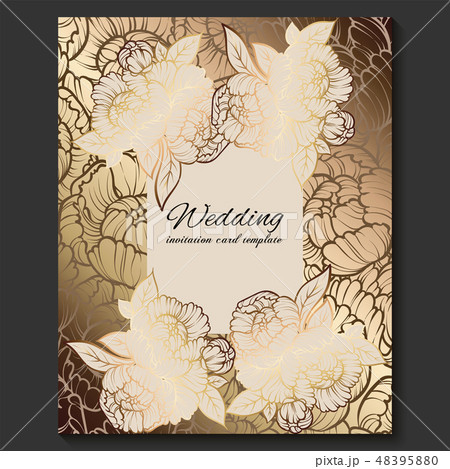 Antique royal luxury wedding invitation, gold 48395880