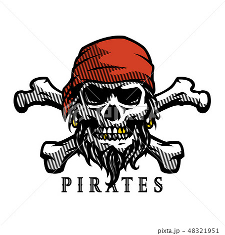 Pirate skull in vintage style. 48321951