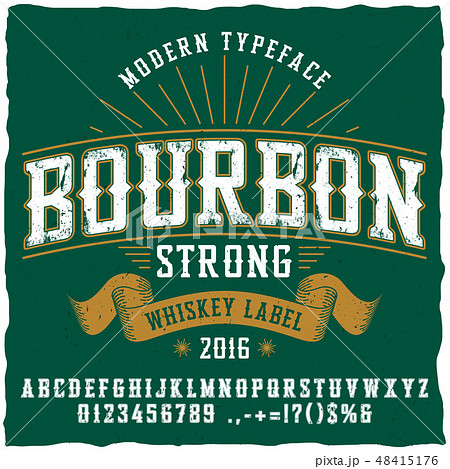 Bourbon Whiskey Typeface Poster  48415176