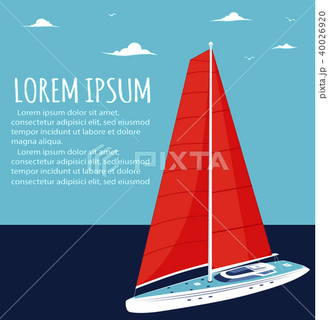 Yacht club flyer design with sail boat 40026920