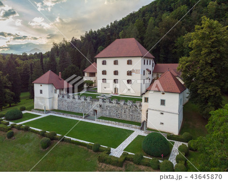 Panoramic view of Strmol castle, Gorenjska region, Slovenia 43645870