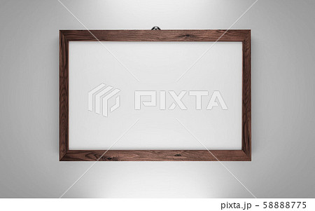 dark wooden frame isolated on white background 3d render illustration 58888775