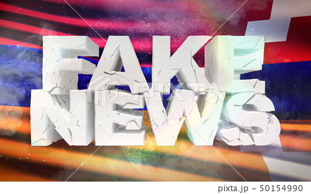 3D illustration of fake news concept with background flag of Artsakh. 50154990