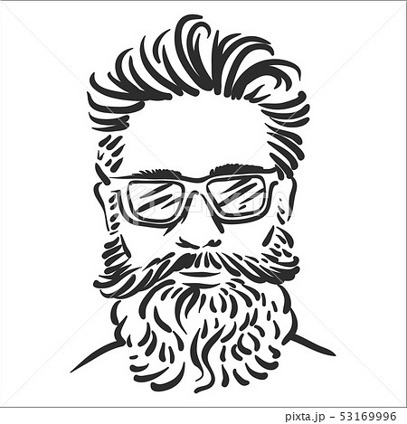 Vector illustration concept of Hipster line art illustration on white background 53169996