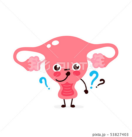 Cute uterus with question mark character 53827403