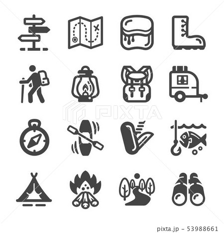 camping icon set 53988661